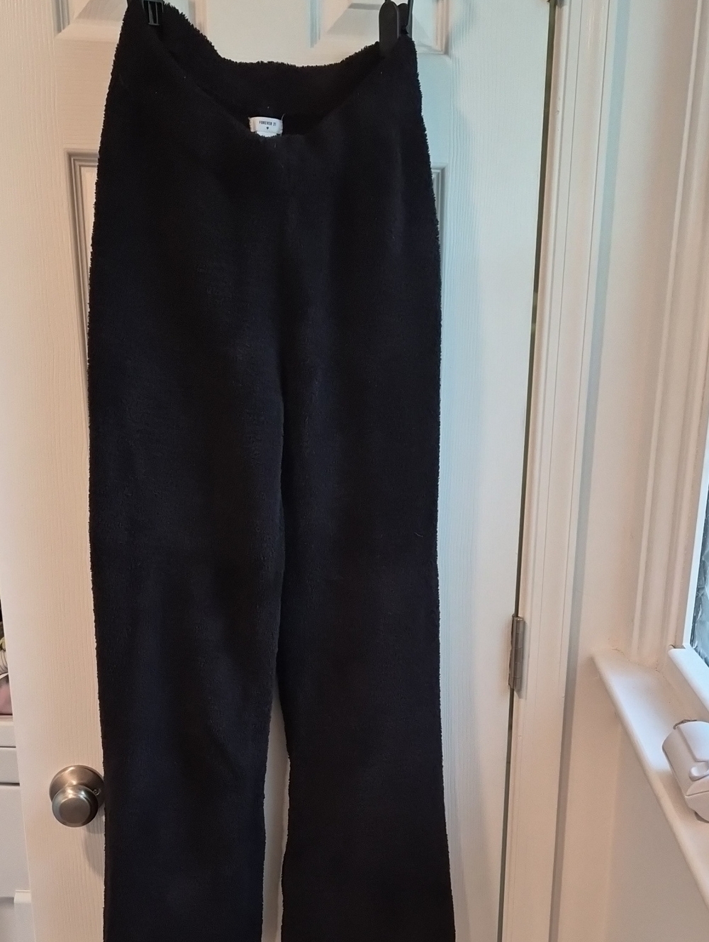Forever 21 Black Plush Fleece Lounge Pants Size Large